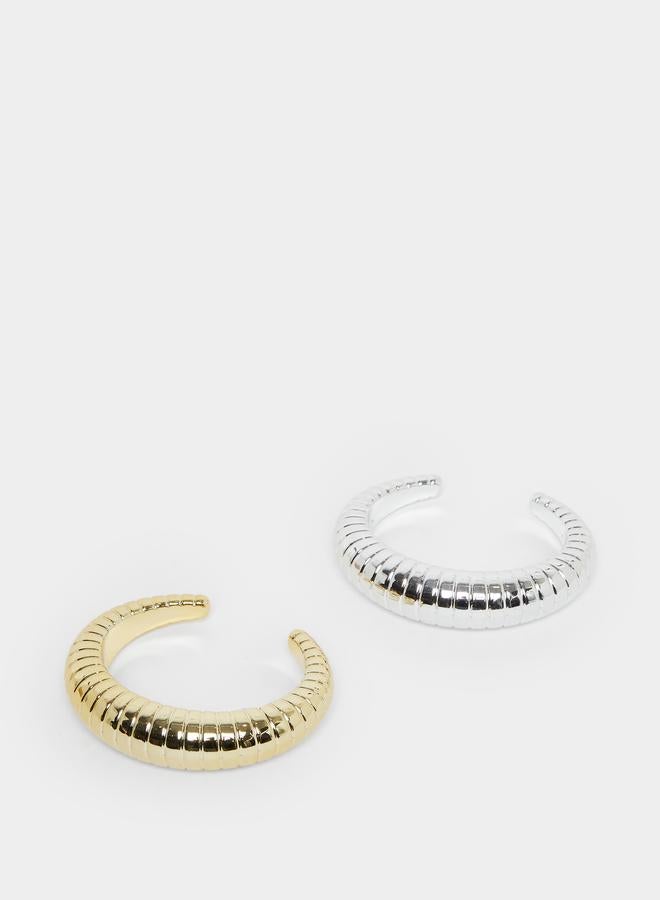 ستايلي طقم من قطعتين سوار كف مضلع - Image 3